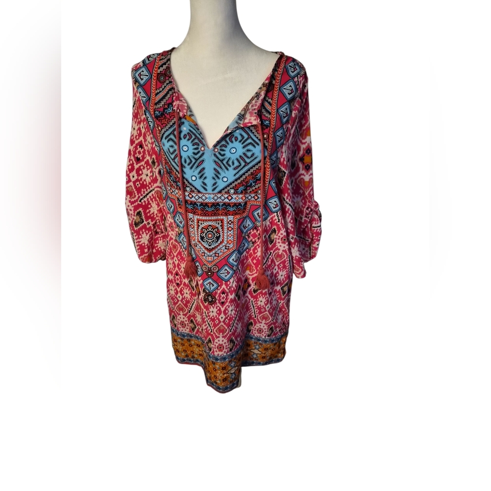 Vibrant Women's Tunic with Ethnic Print